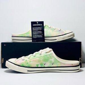 Converse Ctas Dainty Mule 'Washed Florals - Bold Wasabi Green Slip On NEW